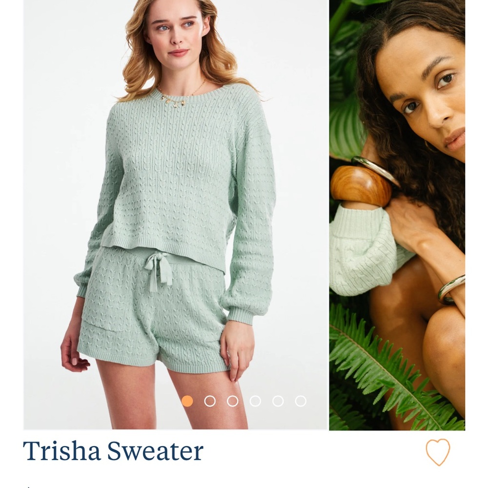 NWT Roller Rabbit Mist Trisha Sweater and Brie Short